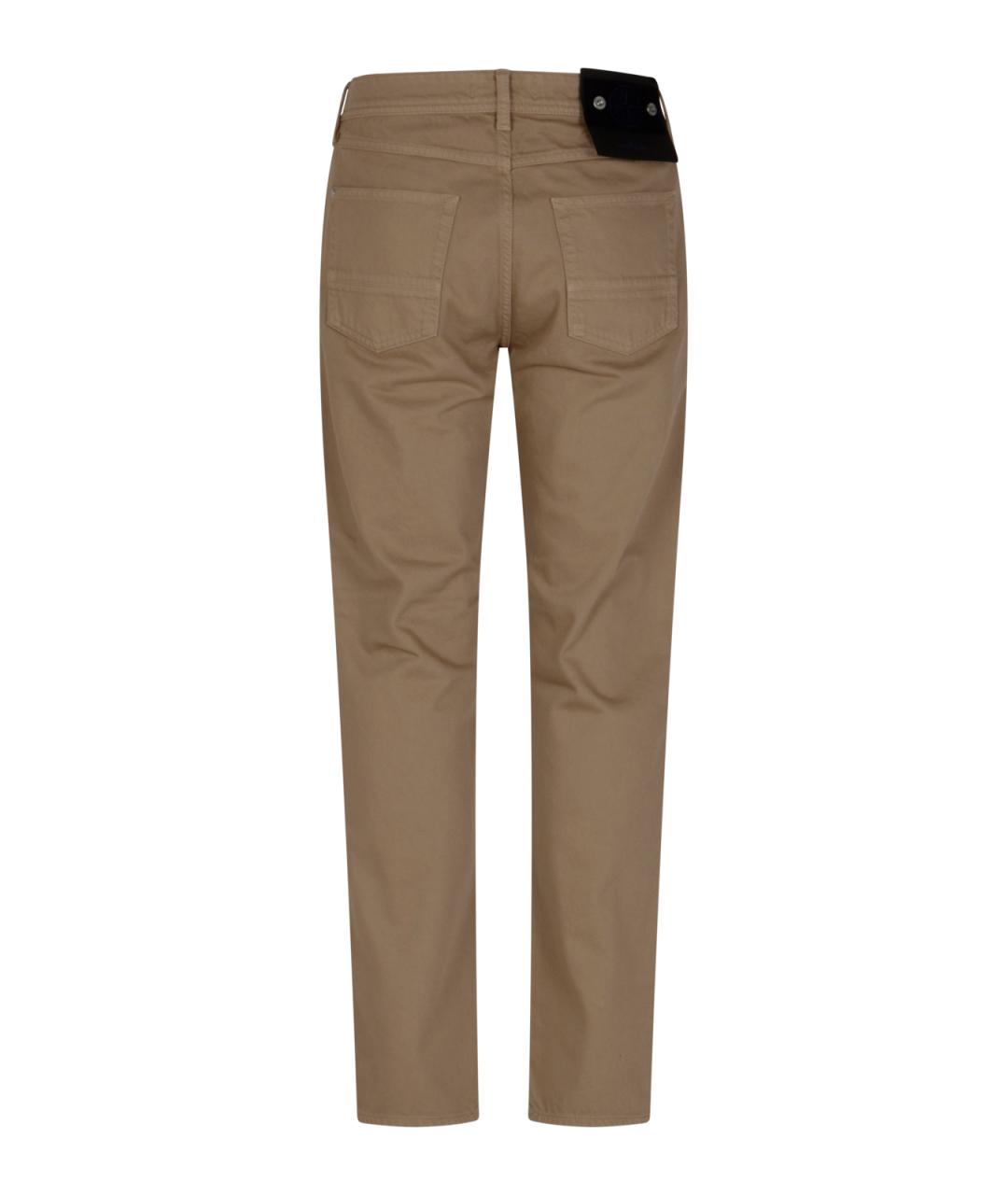 STONE ISLAND Бежевые хлопковые прямые джинсы, фото 2