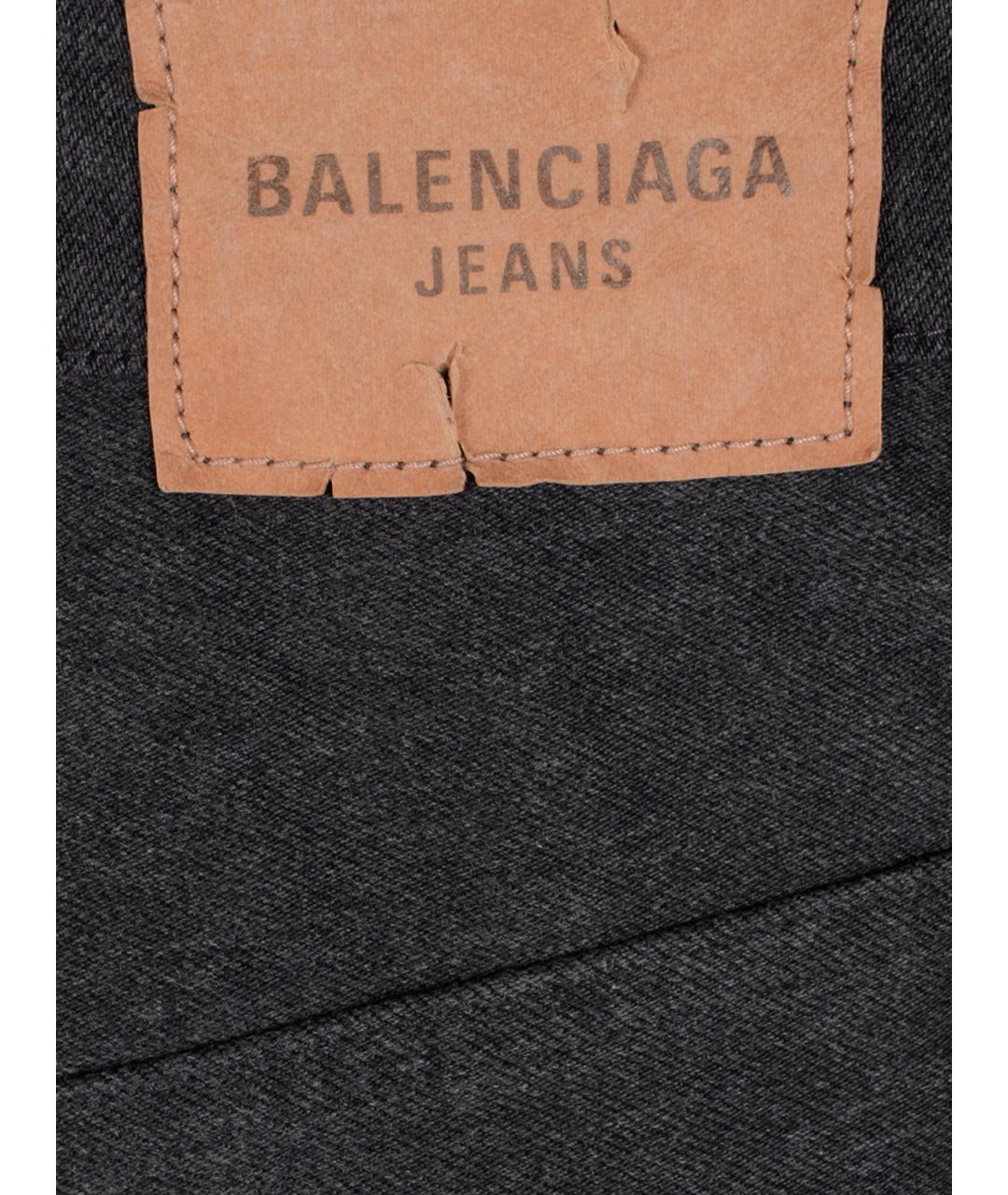 BALENCIAGA Серые хлопковые прямые джинсы, фото 3