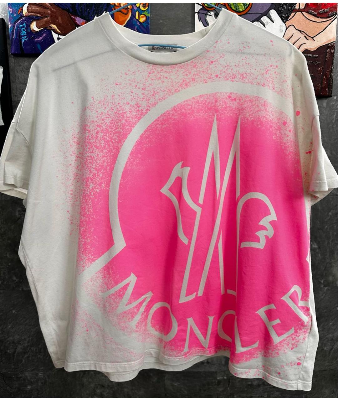 MONCLER Белая хлопковая футболка, фото 7