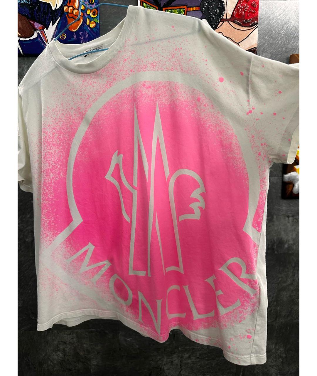 MONCLER Белая хлопковая футболка, фото 4