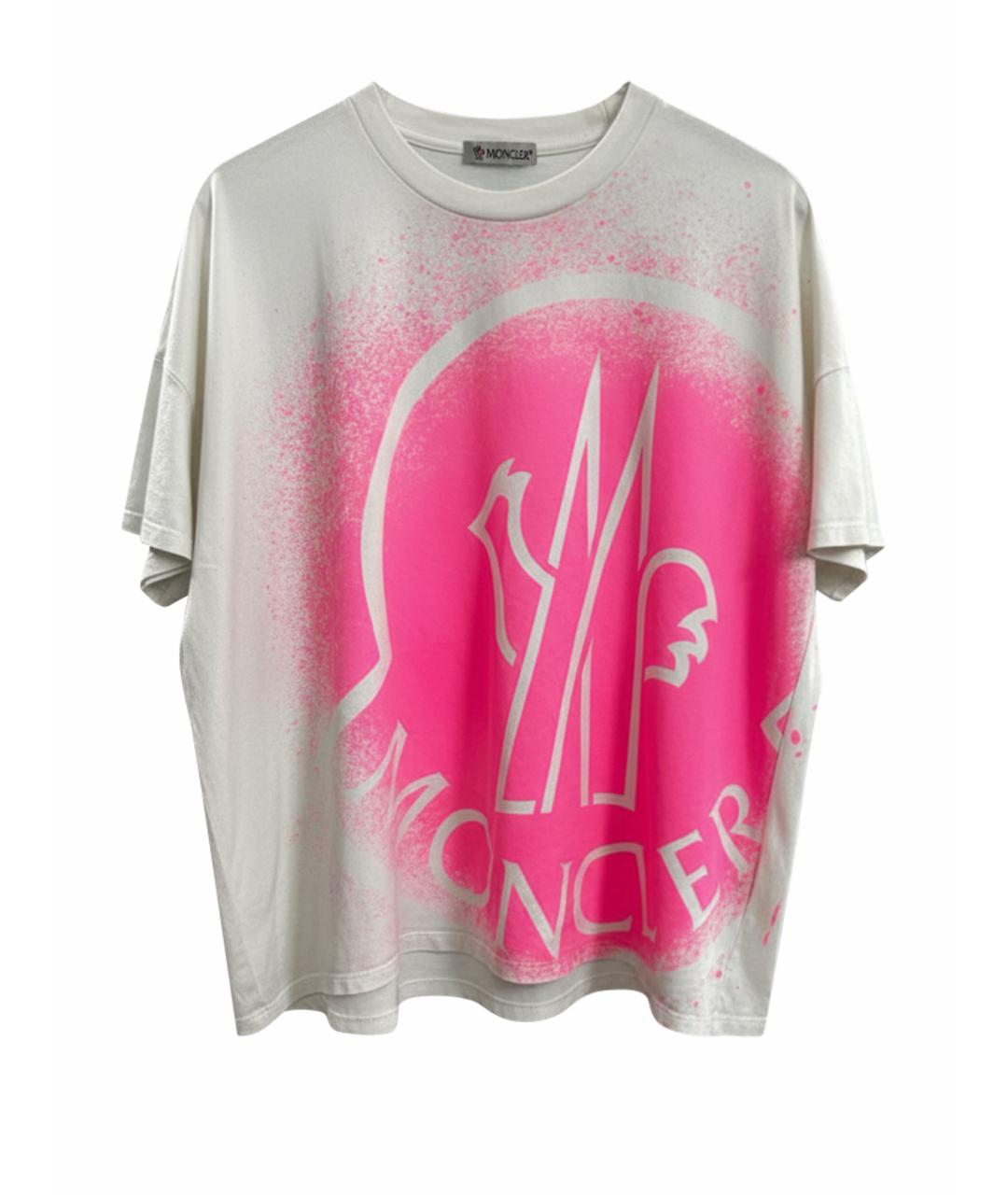 MONCLER Белая хлопковая футболка, фото 1
