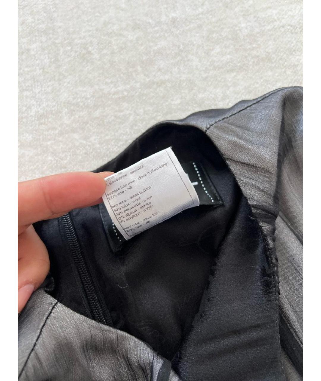 CHANEL Черное шелковое повседневное платье, фото 6