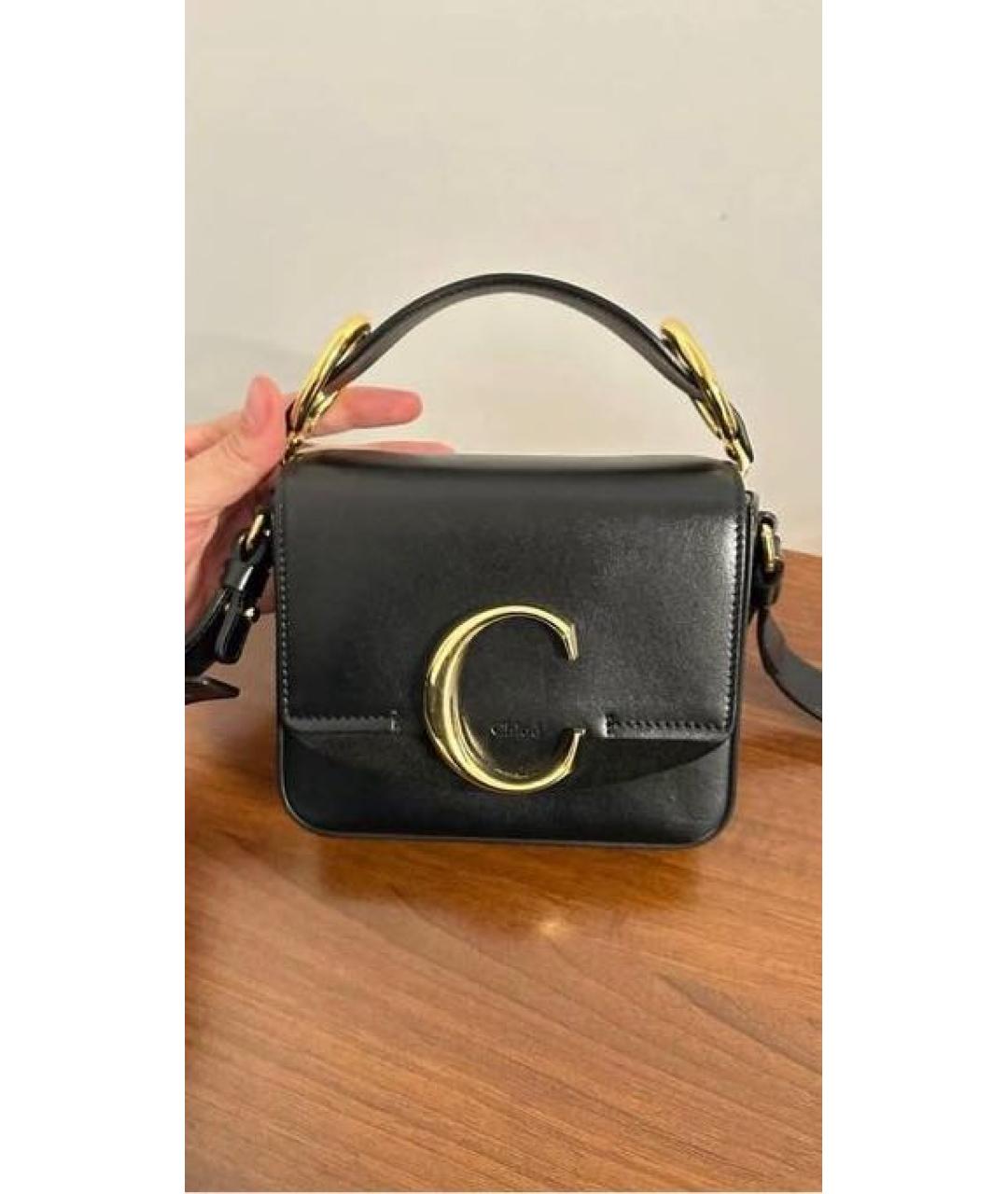 CHLOE Черная кожаная сумка через плечо, фото 2