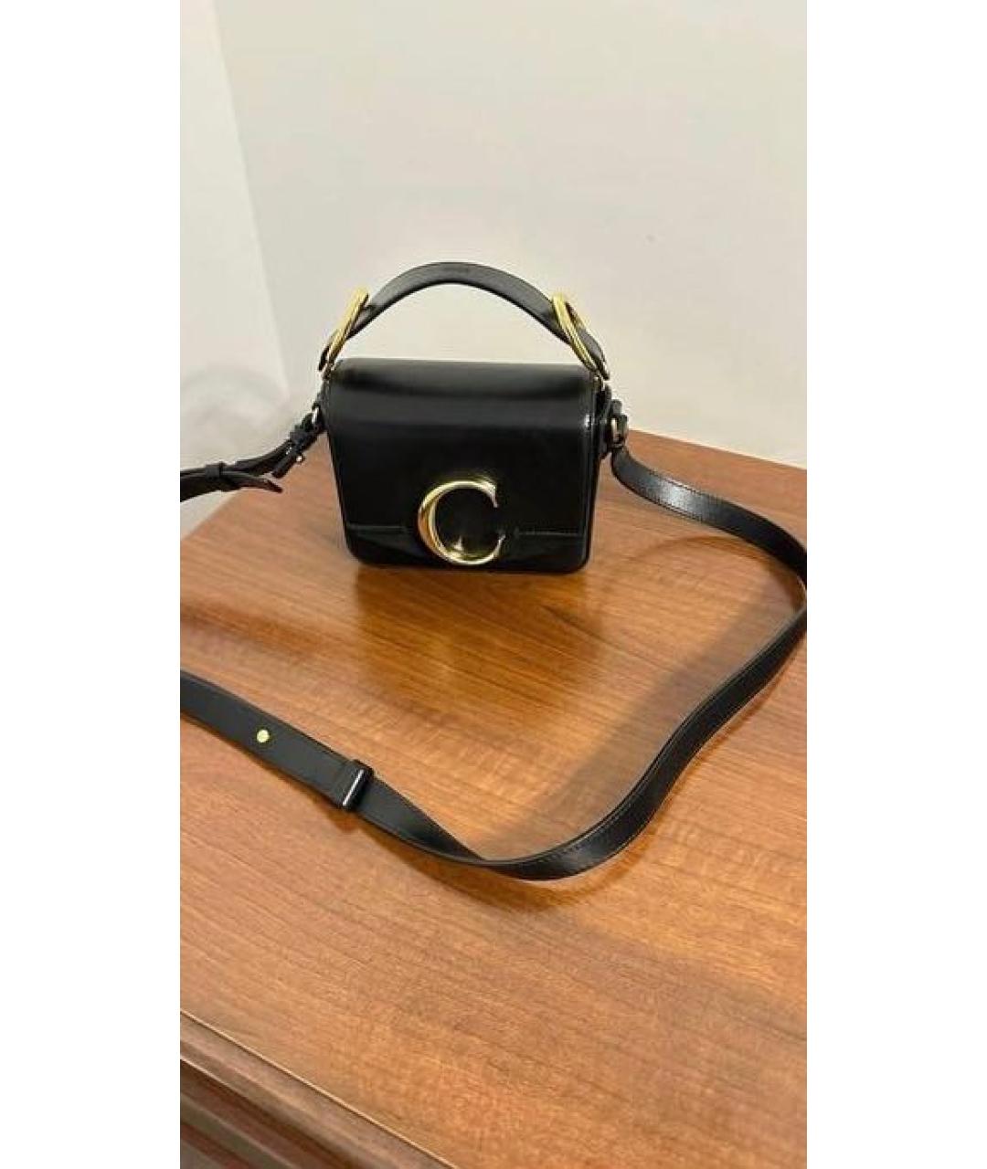 CHLOE Черная кожаная сумка через плечо, фото 3