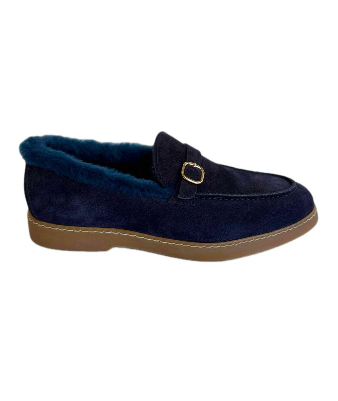 DOUCAL'S Темно-синие замшевые лоферы, фото 5