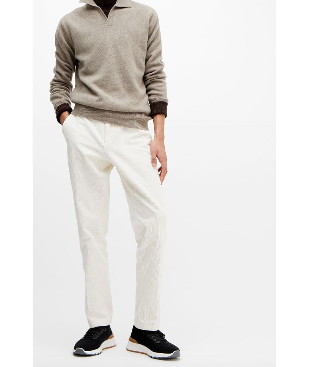 BRUNELLO CUCINELLI Бежевые текстильные низкие кроссовки / кеды, фото 6