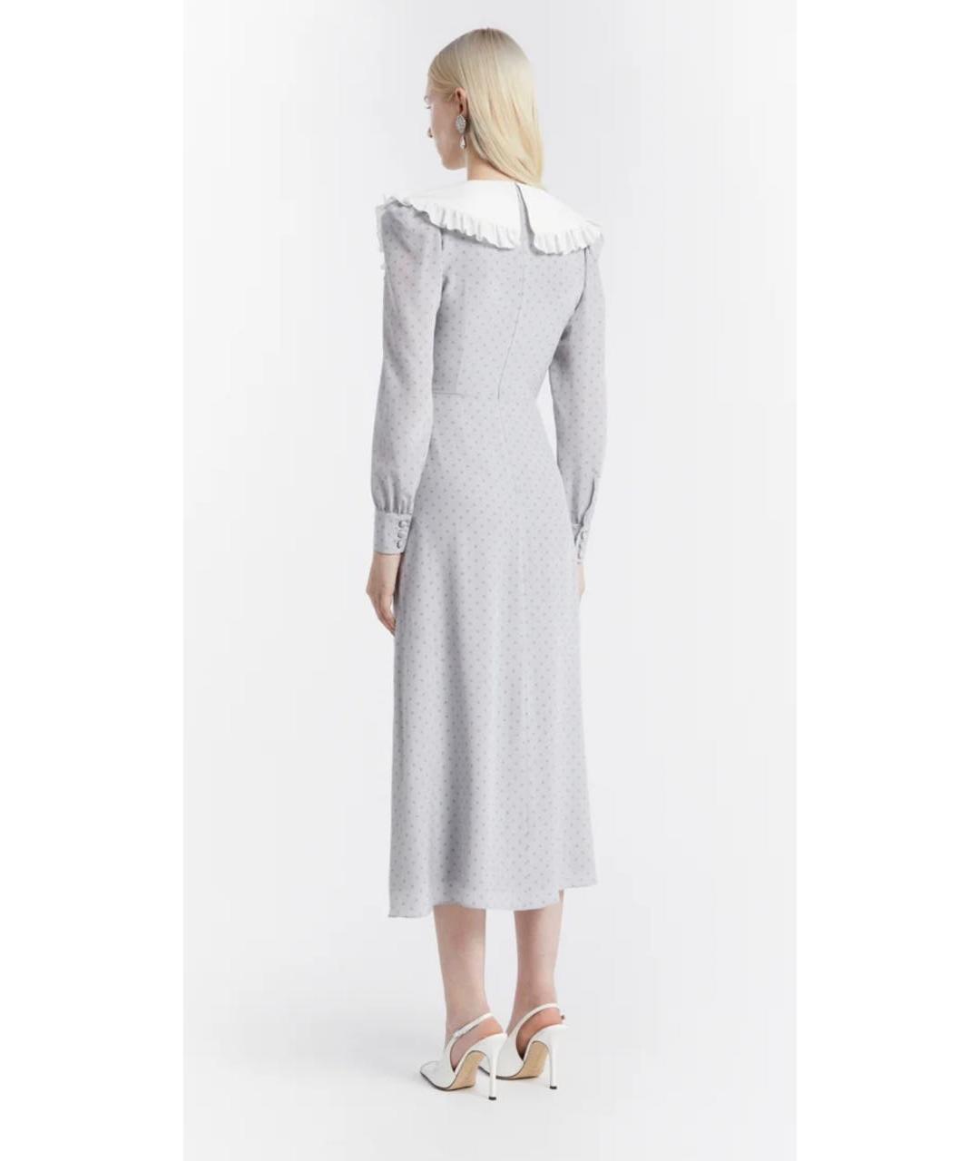 ALESSANDRA RICH Серое шелковое коктейльное платье, фото 2