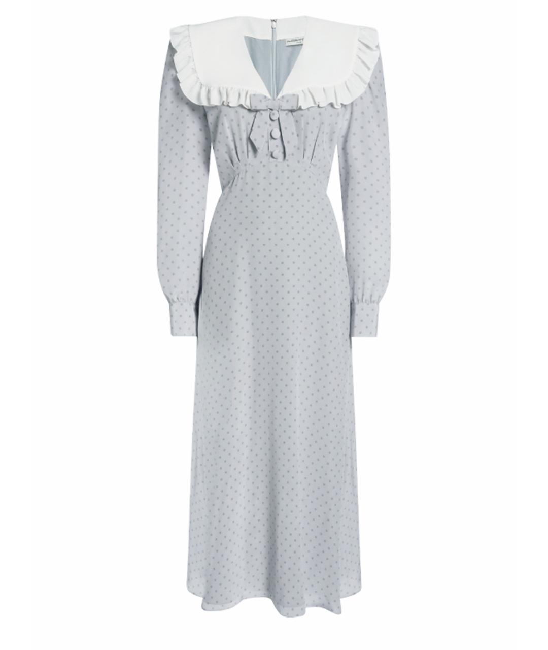 ALESSANDRA RICH Серое шелковое коктейльное платье, фото 1