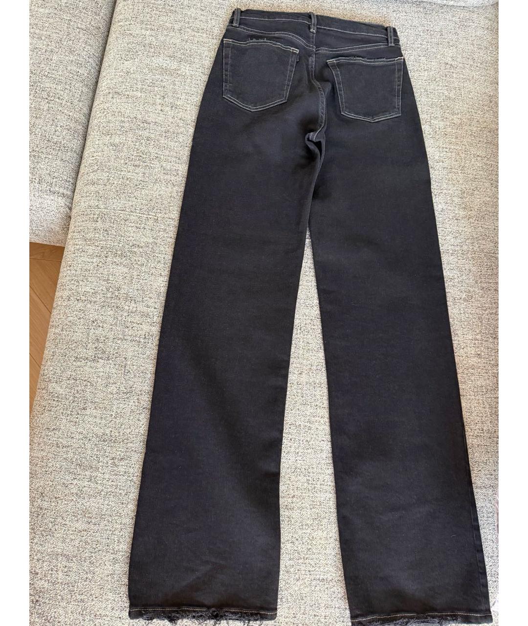 3X1 Черные хлопко-эластановые прямые джинсы, фото 2