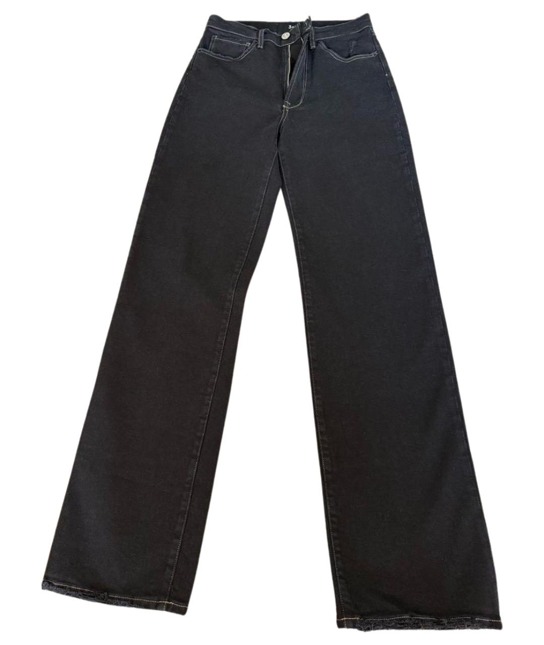 3X1 Черные хлопко-эластановые прямые джинсы, фото 1