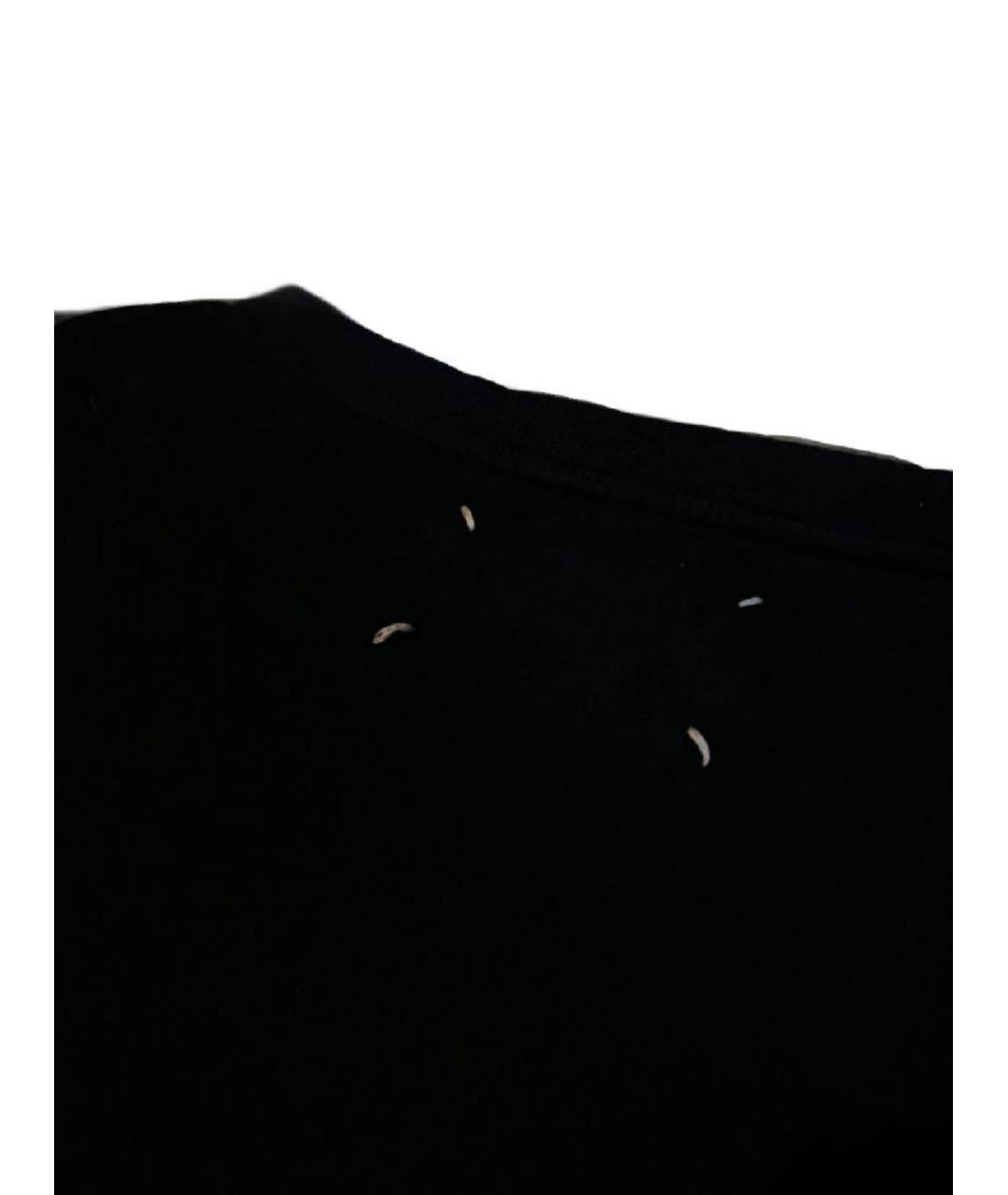 MAISON MARGIELA Черная хлопковая футболка, фото 4