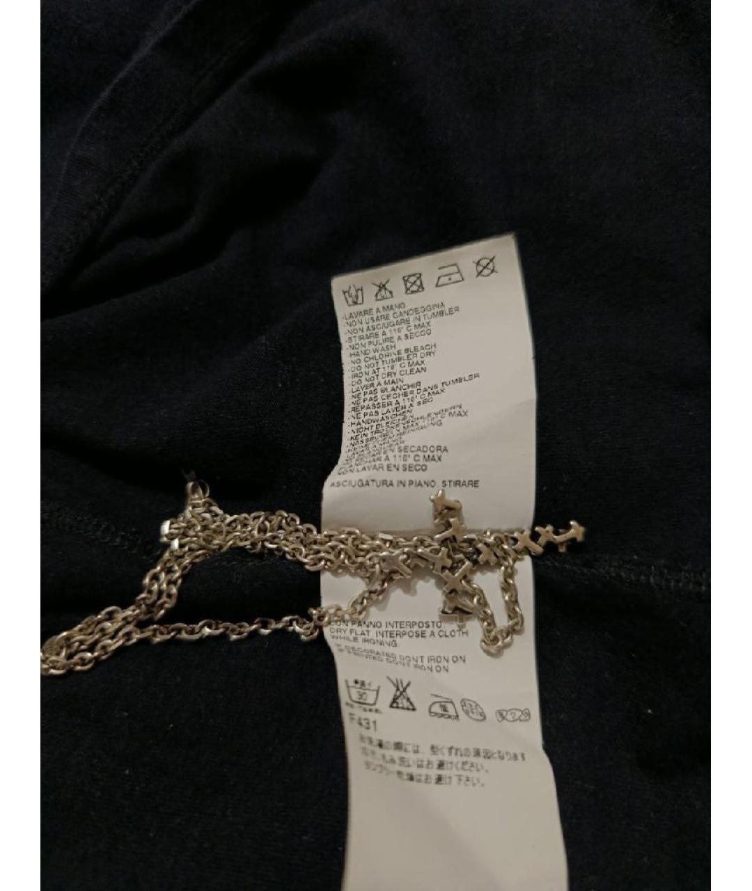 MAISON MARGIELA Черная хлопковая футболка, фото 8