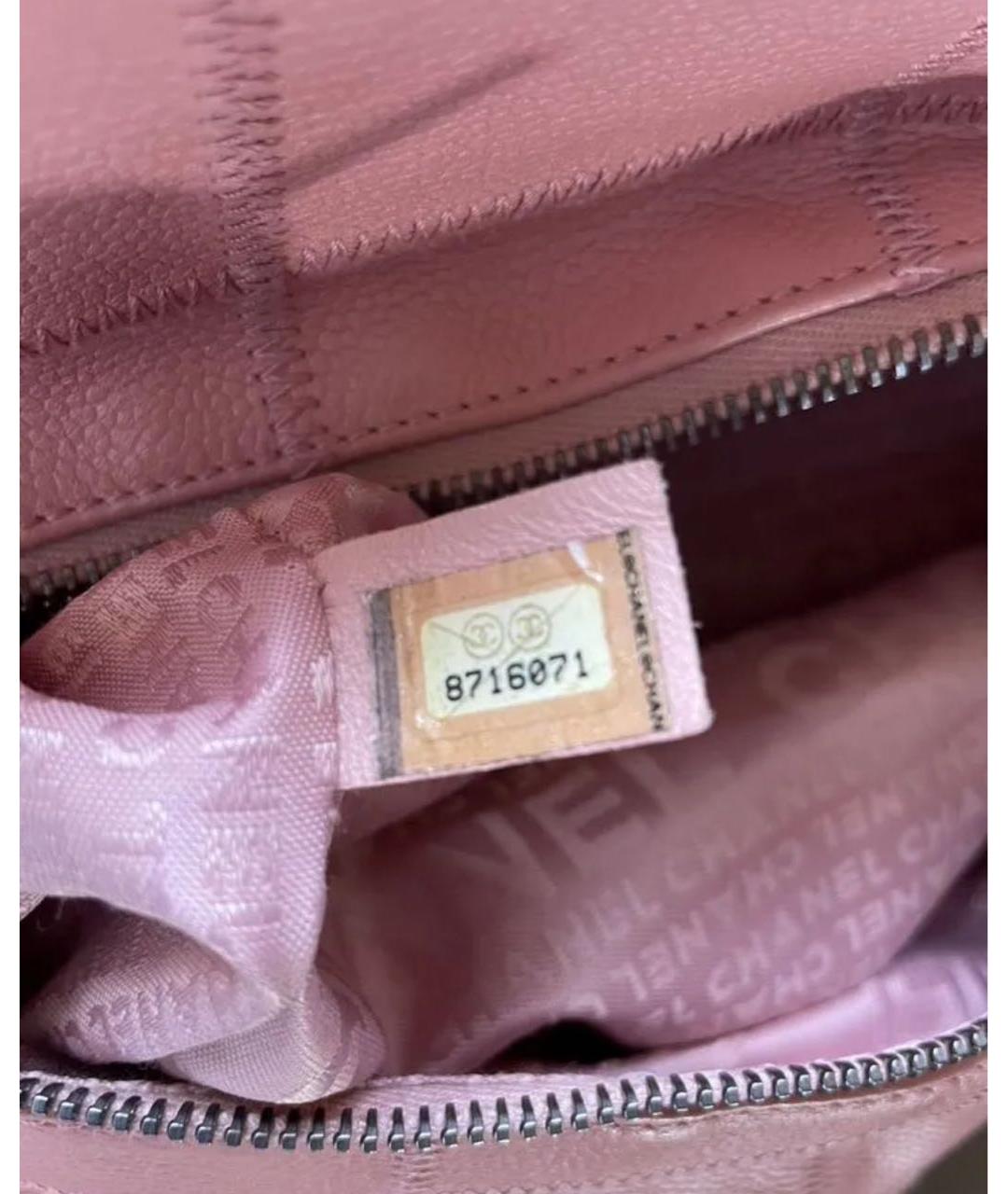 CHANEL Розовая кожаная сумка с короткими ручками, фото 6