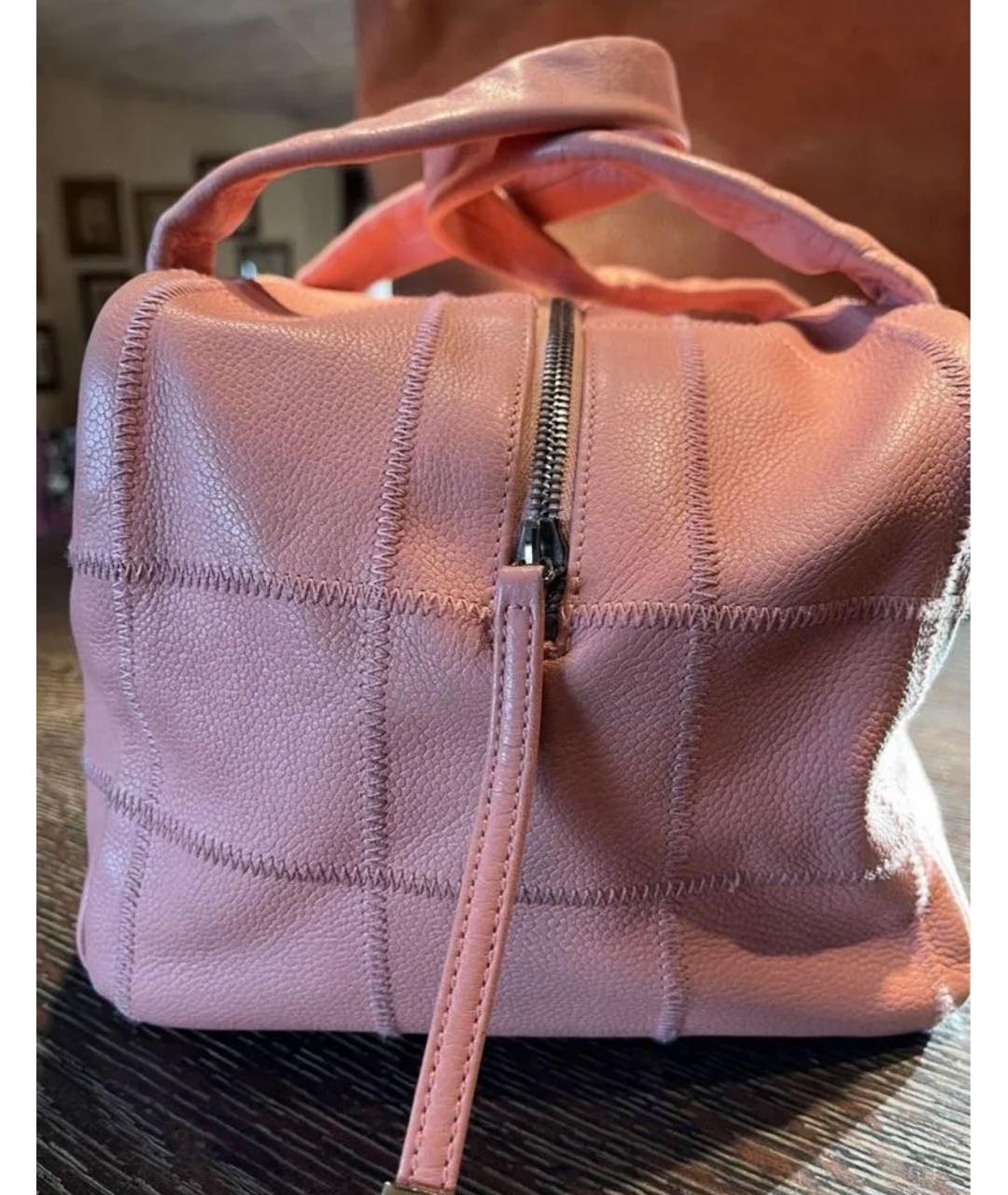 CHANEL Розовая кожаная сумка с короткими ручками, фото 3