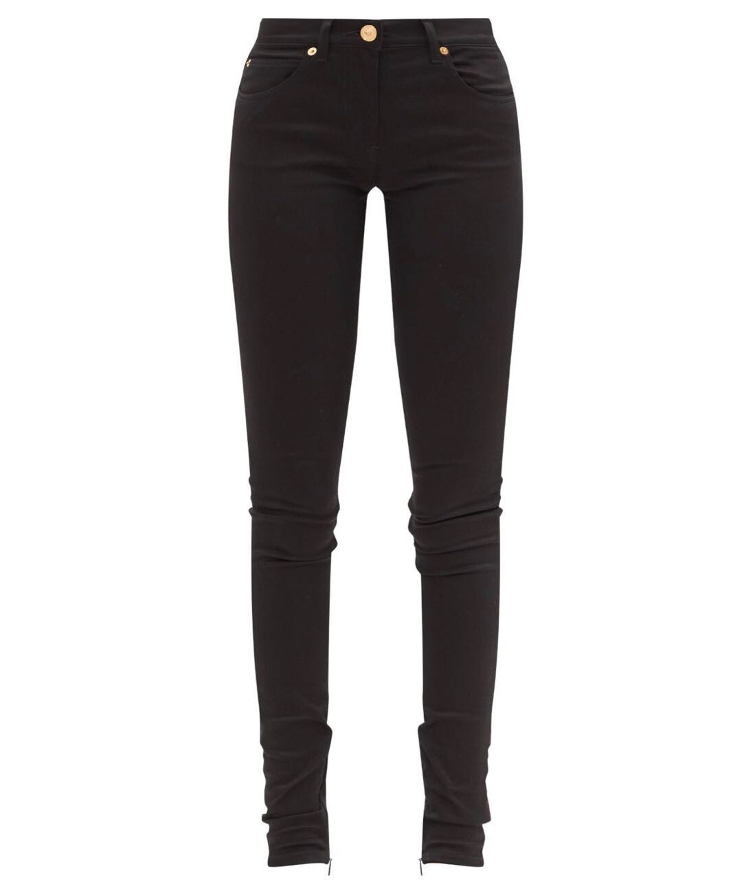 VERSACE Черные хлопок-полиэтиленовые джинсы слим, фото 5
