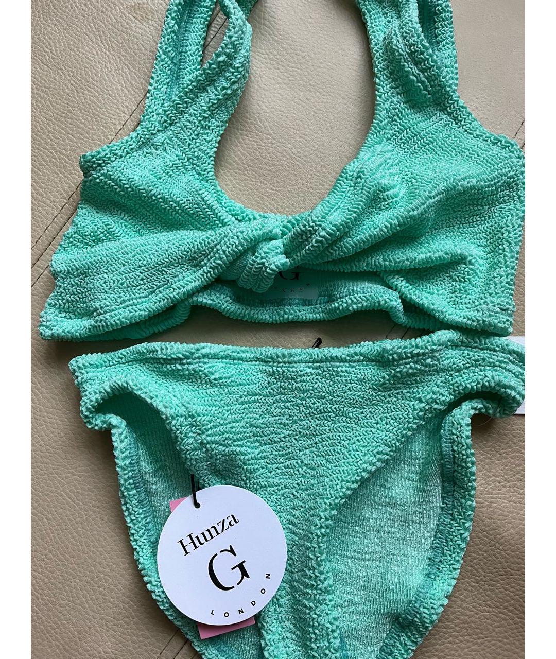 HUNZA G Бирюзовый полиамидовый купальник, фото 8