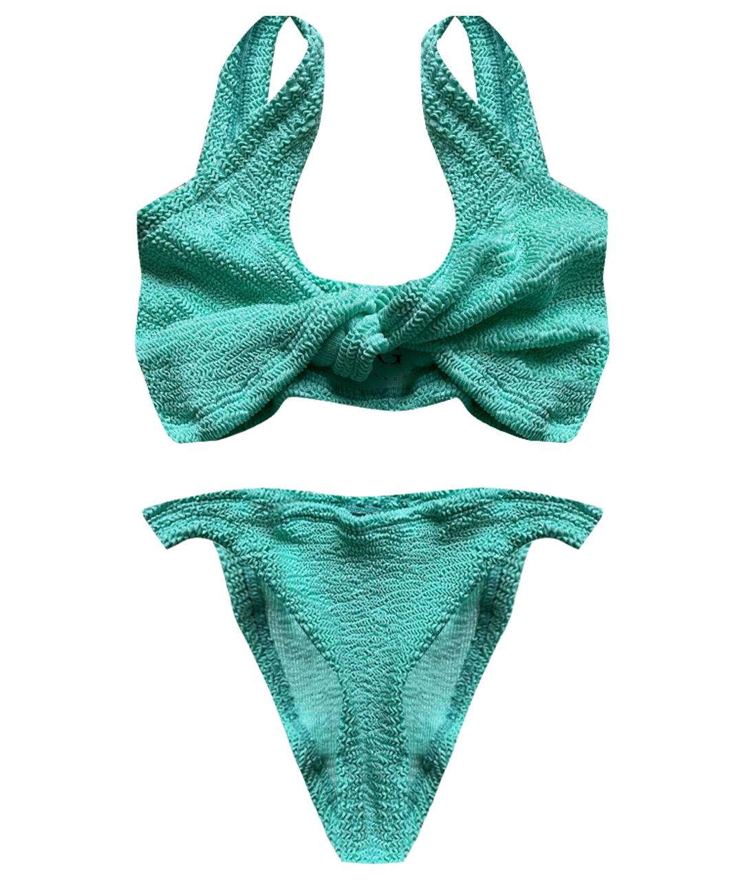 HUNZA G Бирюзовый полиамидовый купальник, фото 1