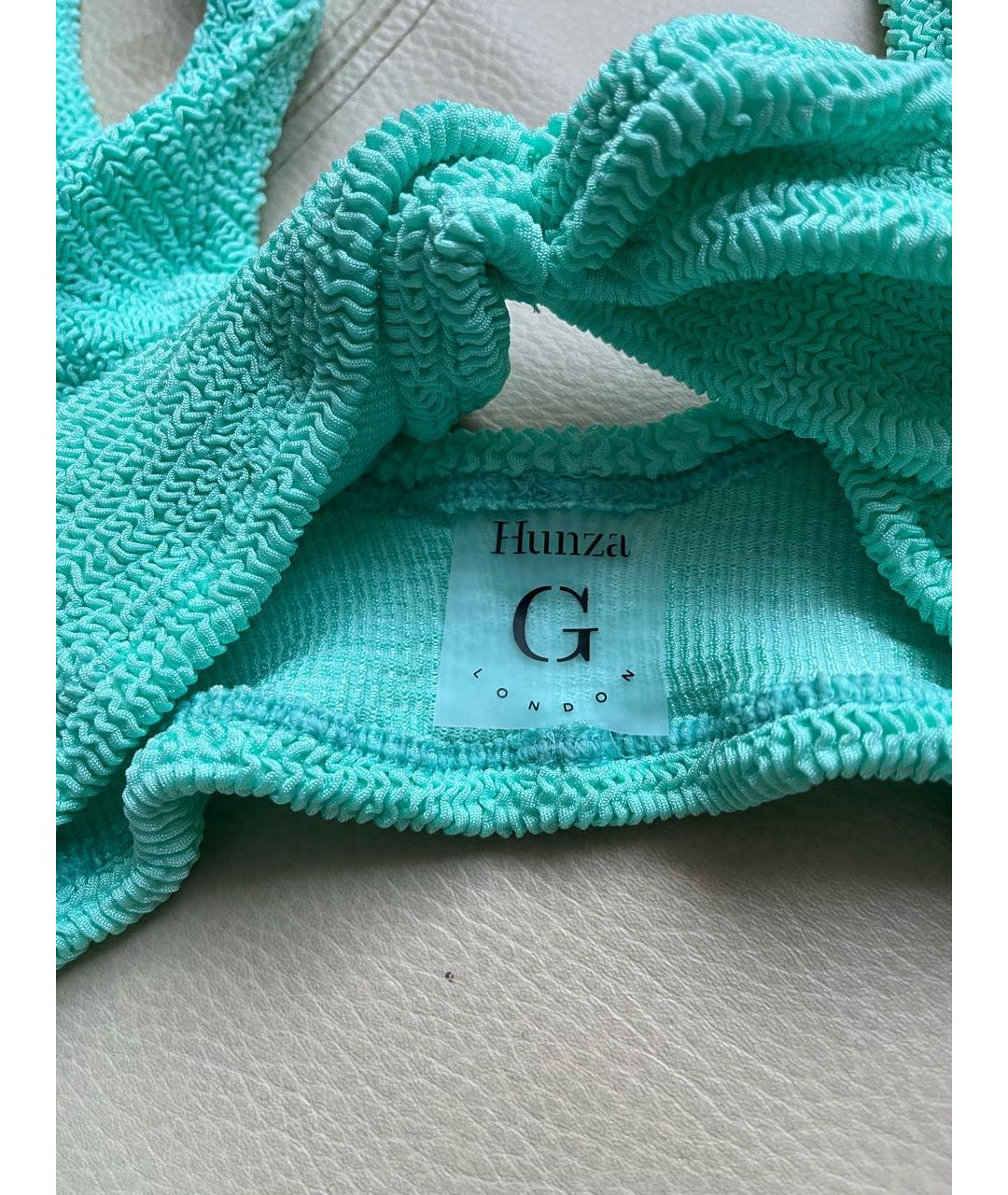 HUNZA G Бирюзовый полиамидовый купальник, фото 2