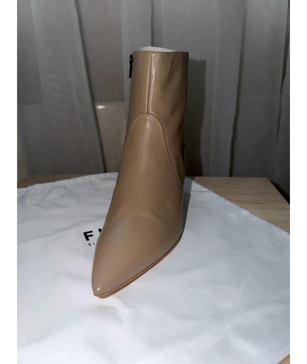 FURLA Бежевые кожаные ботильоны, фото 2