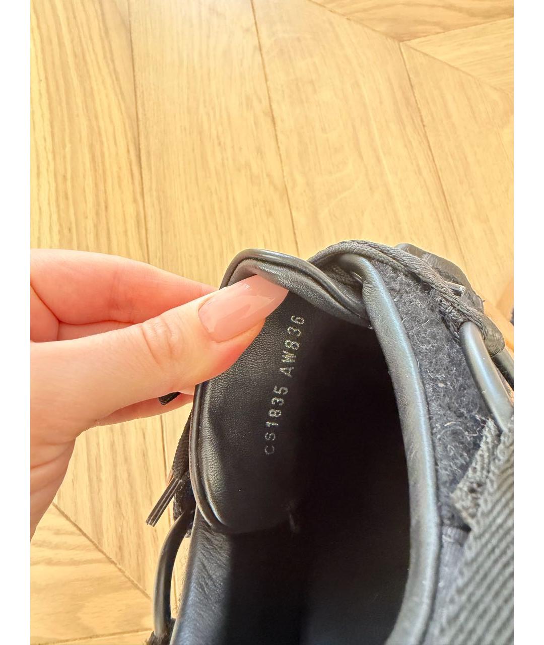 DOLCE&GABBANA Черные кожаные низкие кроссовки / кеды, фото 5