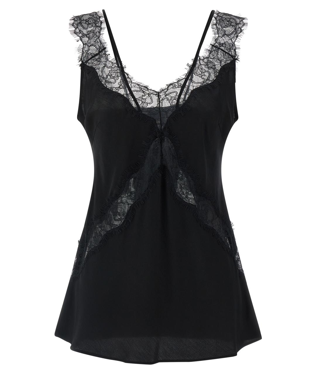 PINKO Черная вискозная майка, фото 1