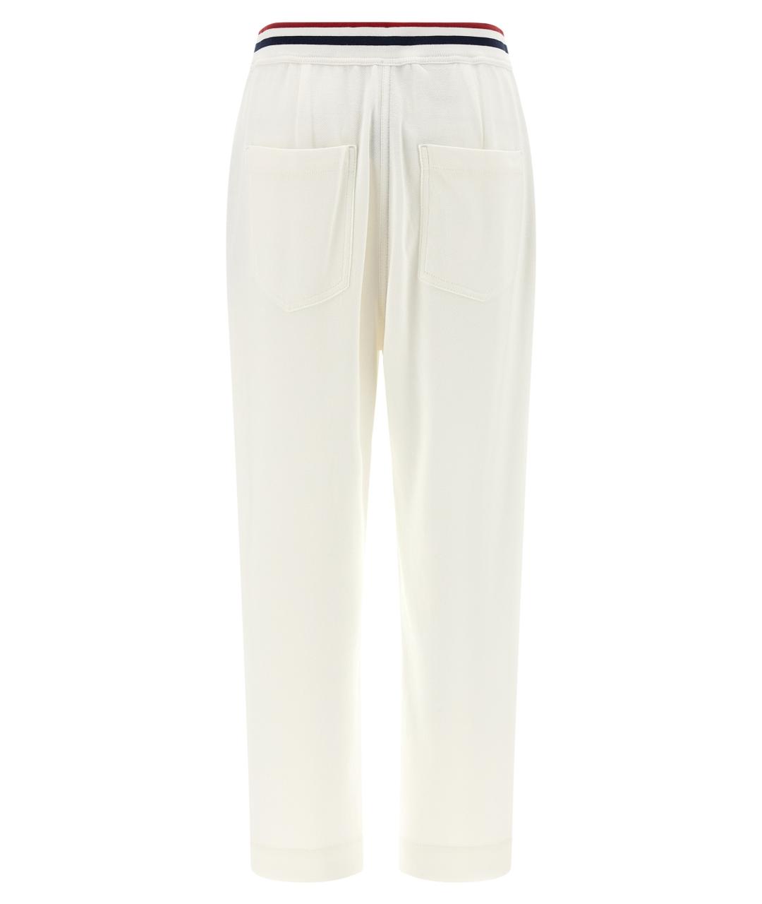 BRUNELLO CUCINELLI Белые хлопковые прямые брюки, фото 2