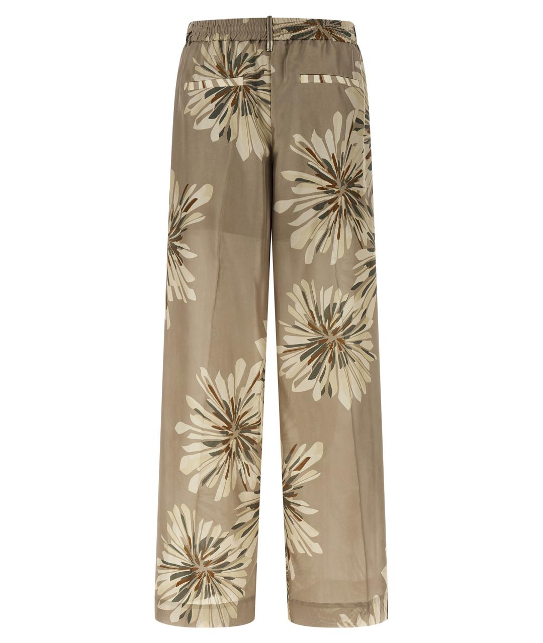 BRUNELLO CUCINELLI Зеленые шелковые прямые брюки, фото 2