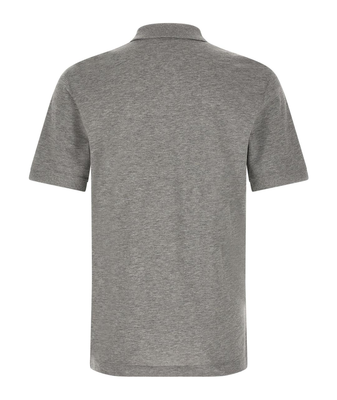 HUGO BOSS Серое хлопковое поло с коротким рукавом, фото 2