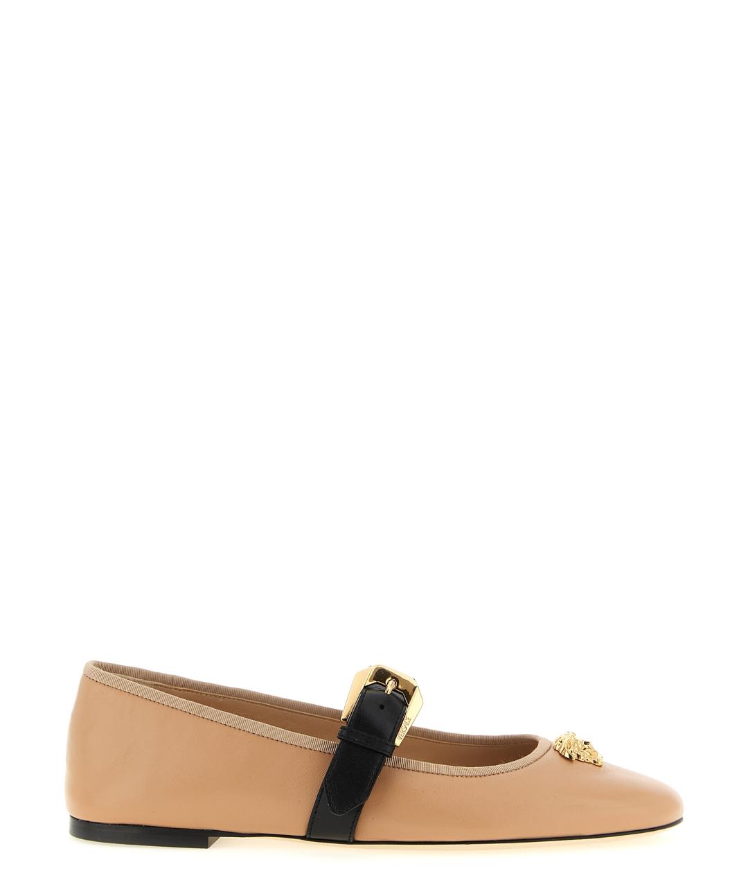 VERSACE Розовые кожаные балетки, фото 1