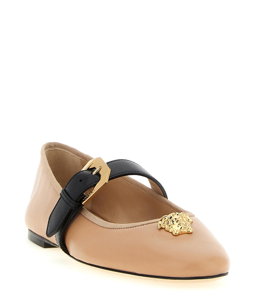 VERSACE Розовые кожаные балетки, фото 2