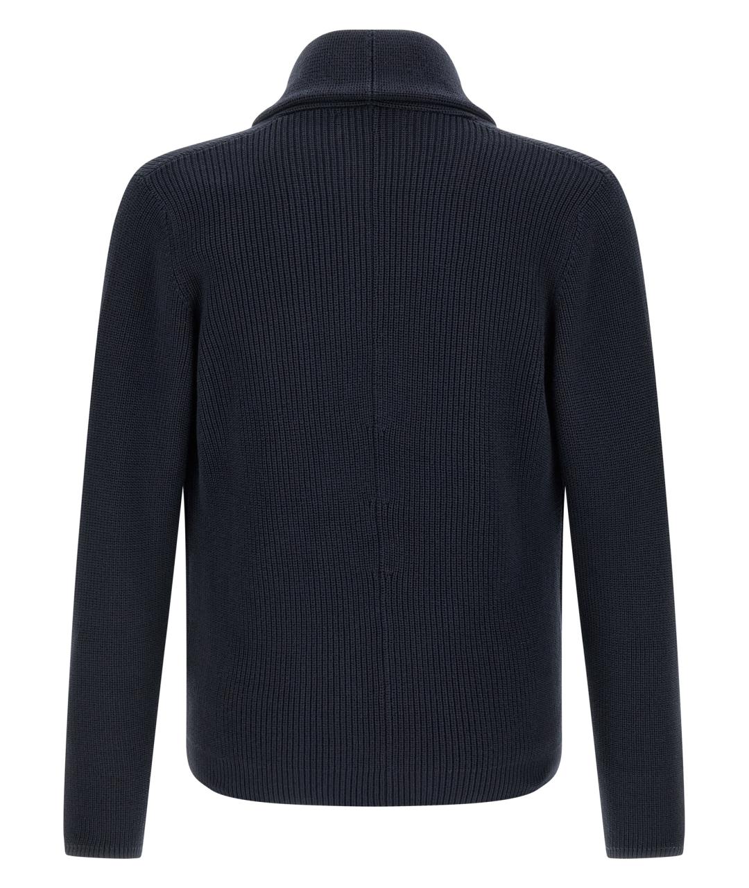 BRUNELLO CUCINELLI Темно-синий хлопковый кардиган, фото 2