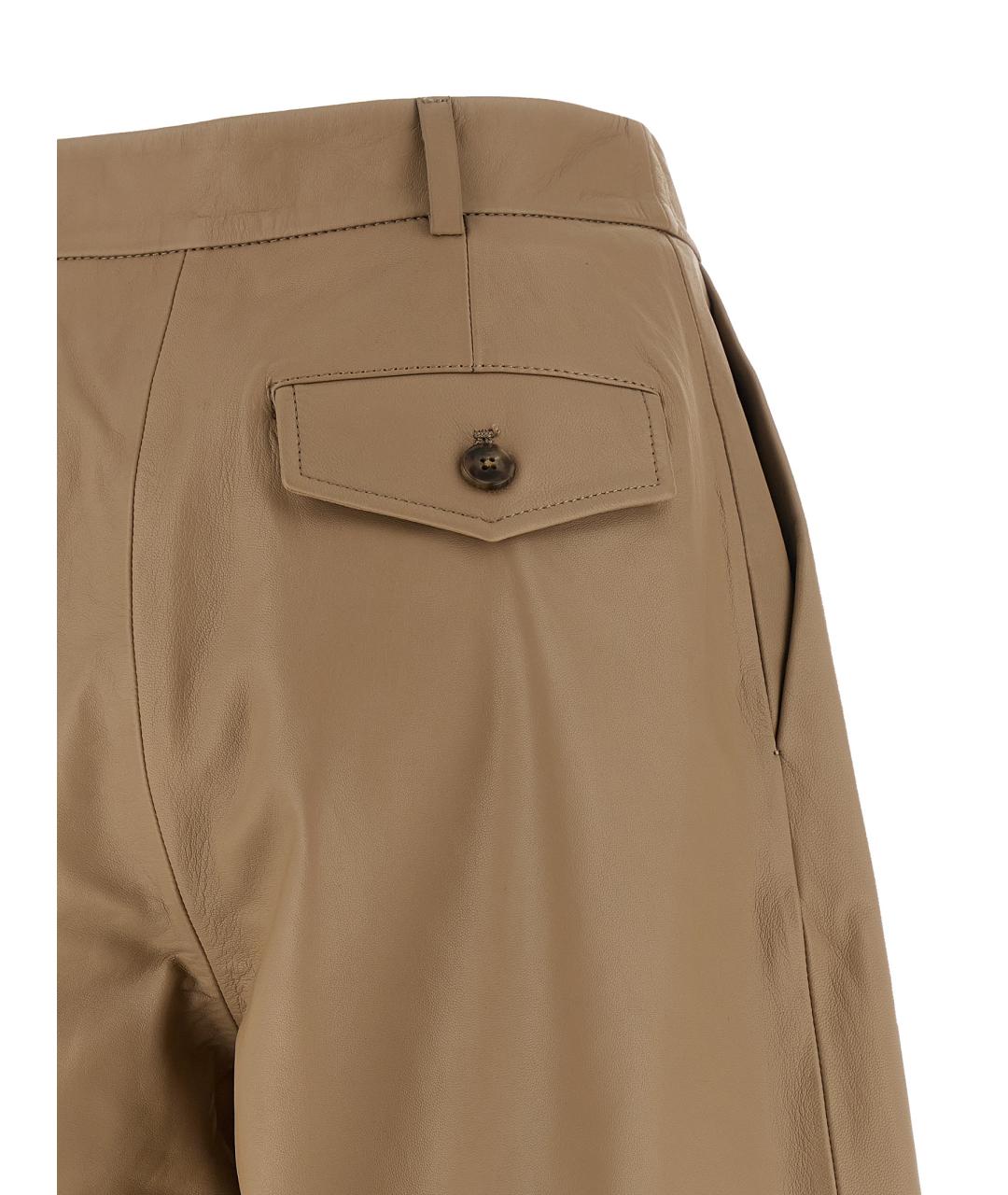 YVES SALOMON Бежевые кожаные шорты, фото 4