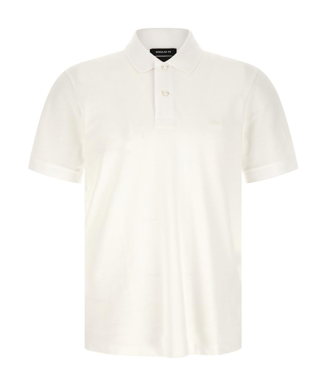 HUGO BOSS Белое хлопковое поло с коротким рукавом, фото 1