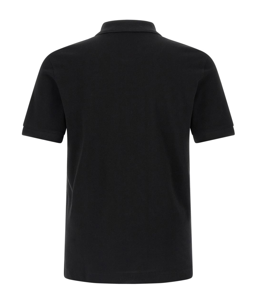 HUGO BOSS Черное хлопковое поло с коротким рукавом, фото 2