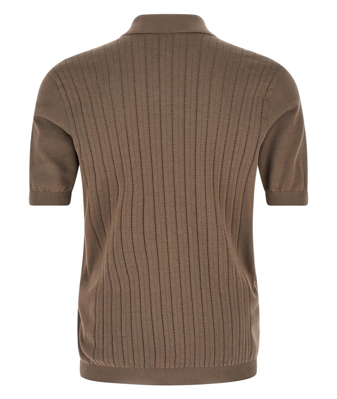 BRUNELLO CUCINELLI Коричневая хлопковая кэжуал рубашка, фото 2