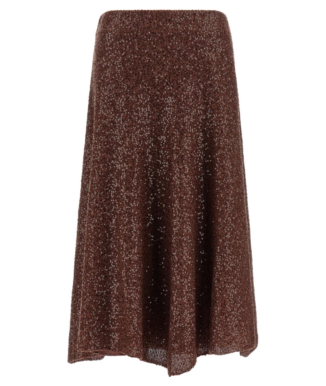 BRUNELLO CUCINELLI Мульти льняная юбка миди, фото 1