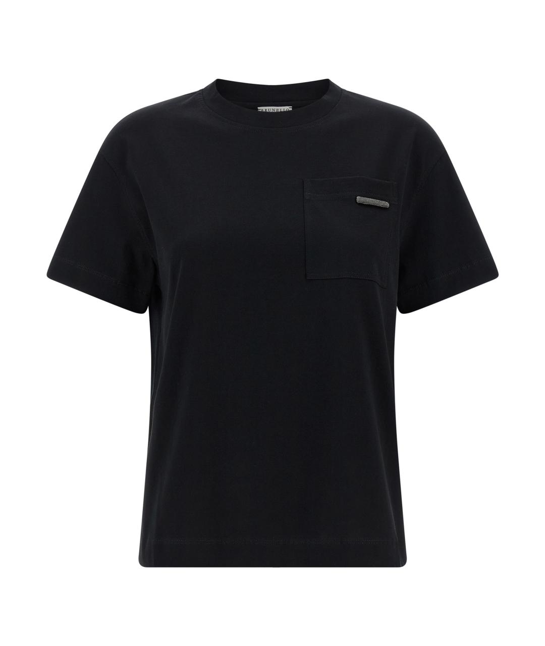 BRUNELLO CUCINELLI Черная хлопковая футболка, фото 1