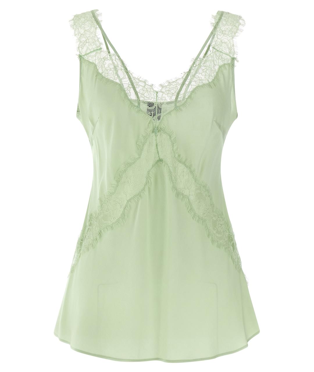 PINKO Зеленая вискозная майка, фото 1