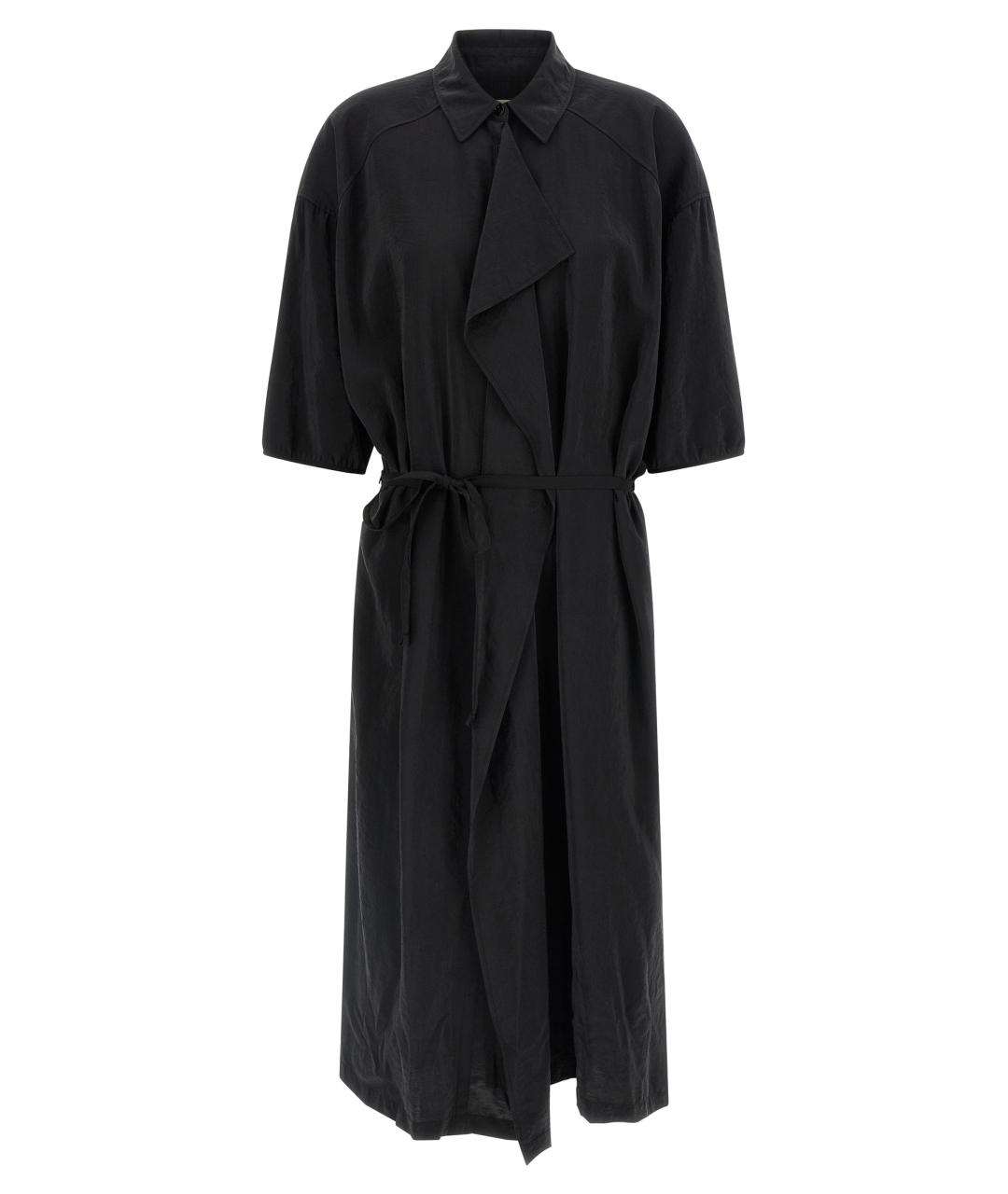 LEMAIRE Черное шелковое повседневное платье, фото 1