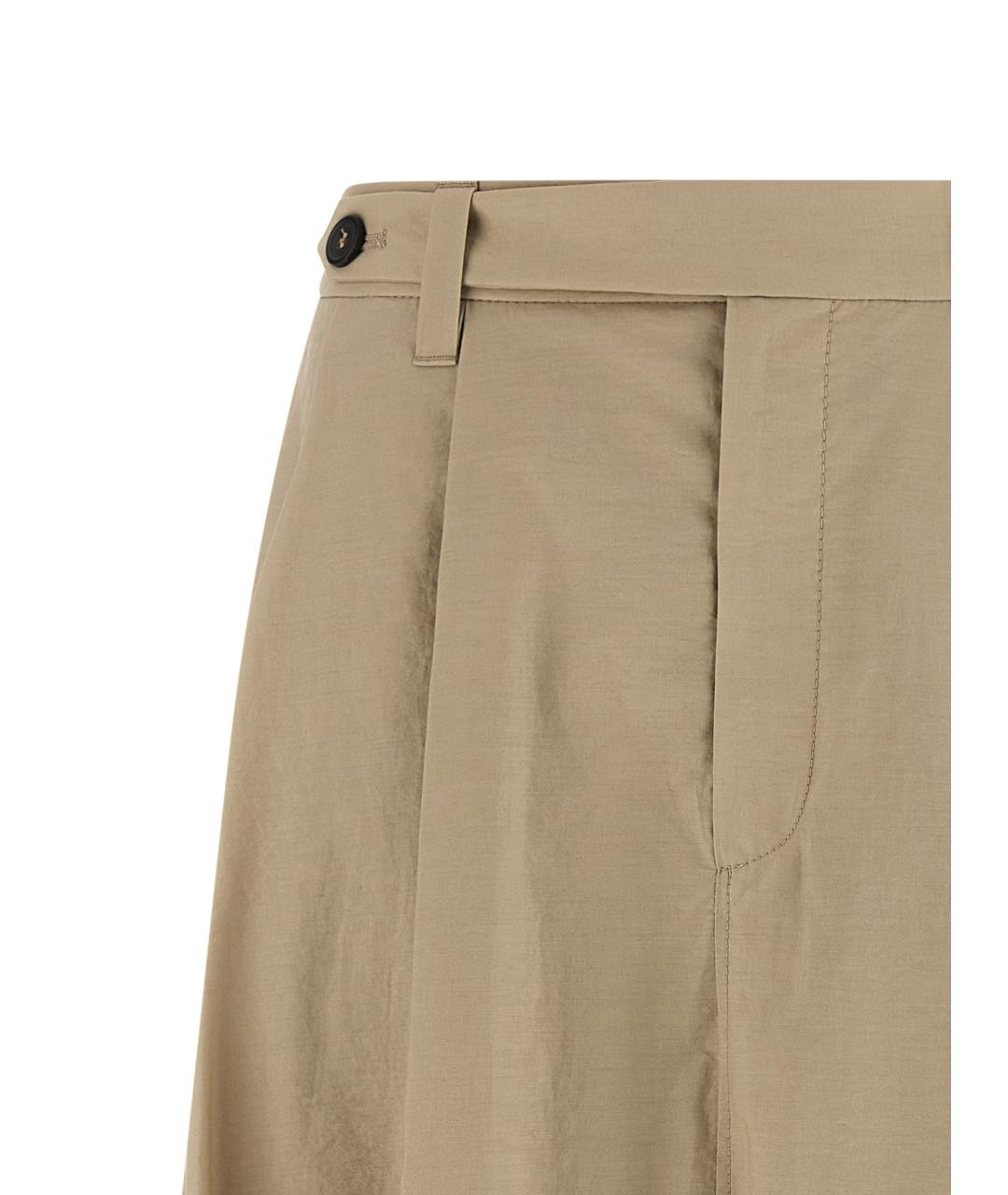BRUNELLO CUCINELLI Бежевая хлопковая юбка миди, фото 3