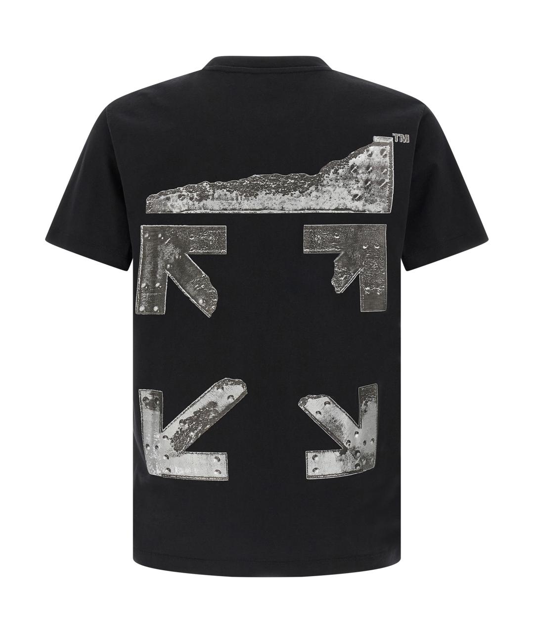 OFF-WHITE Черная хлопковая футболка, фото 2
