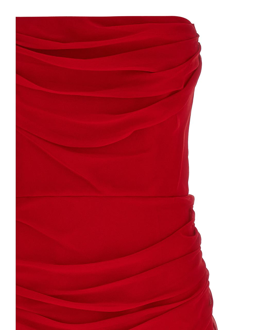 CAROLINA HERRERA Красное шелковое коктейльное платье, фото 3