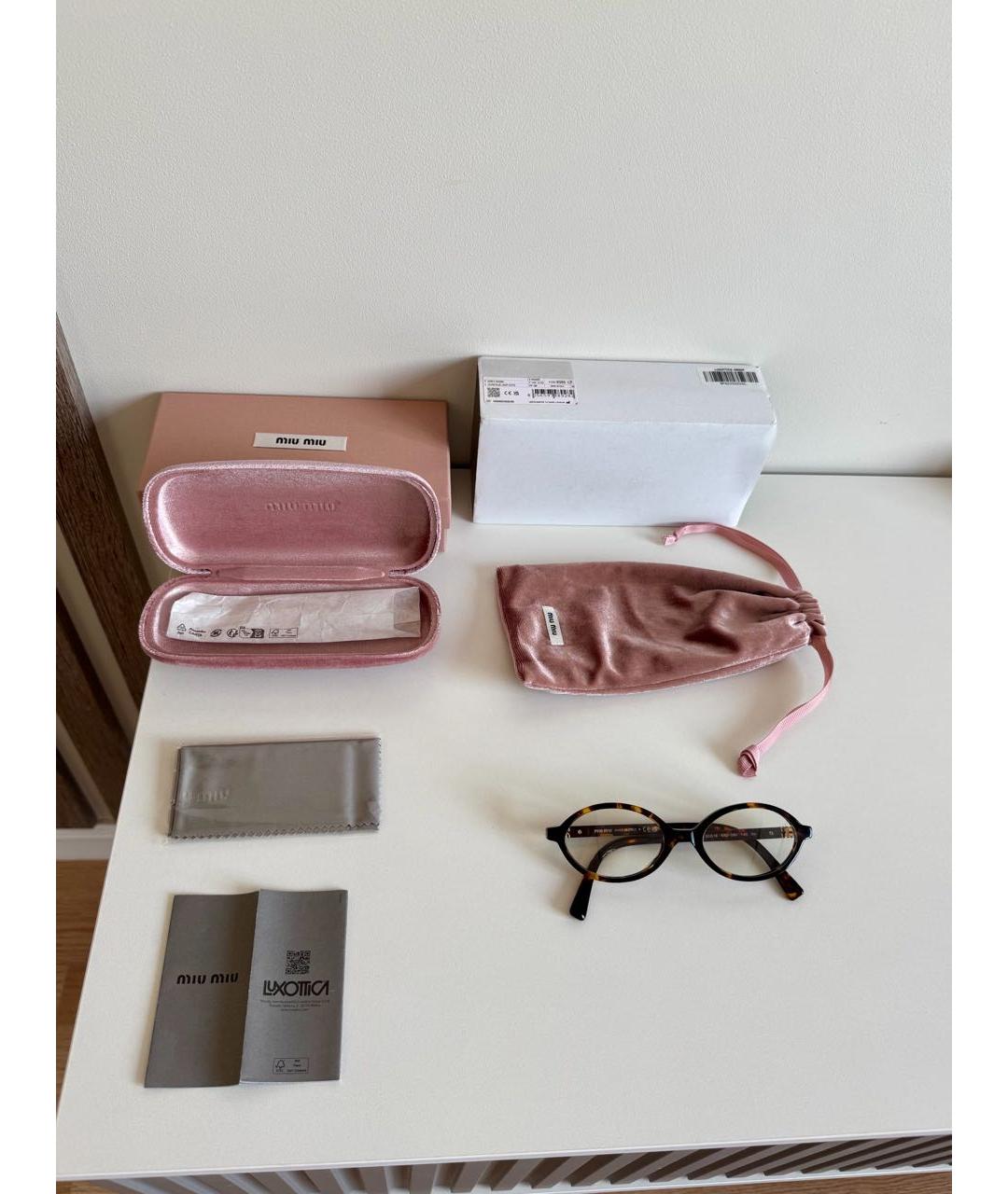 MIU MIU Коричневые пластиковые солнцезащитные очки, фото 2