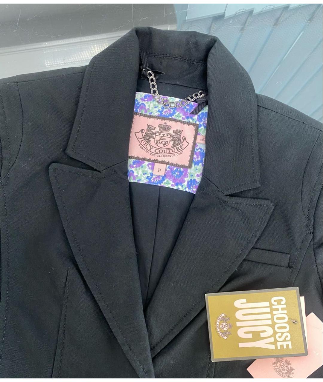 JUICY COUTURE Черный хлопковый жакет/пиджак, фото 3