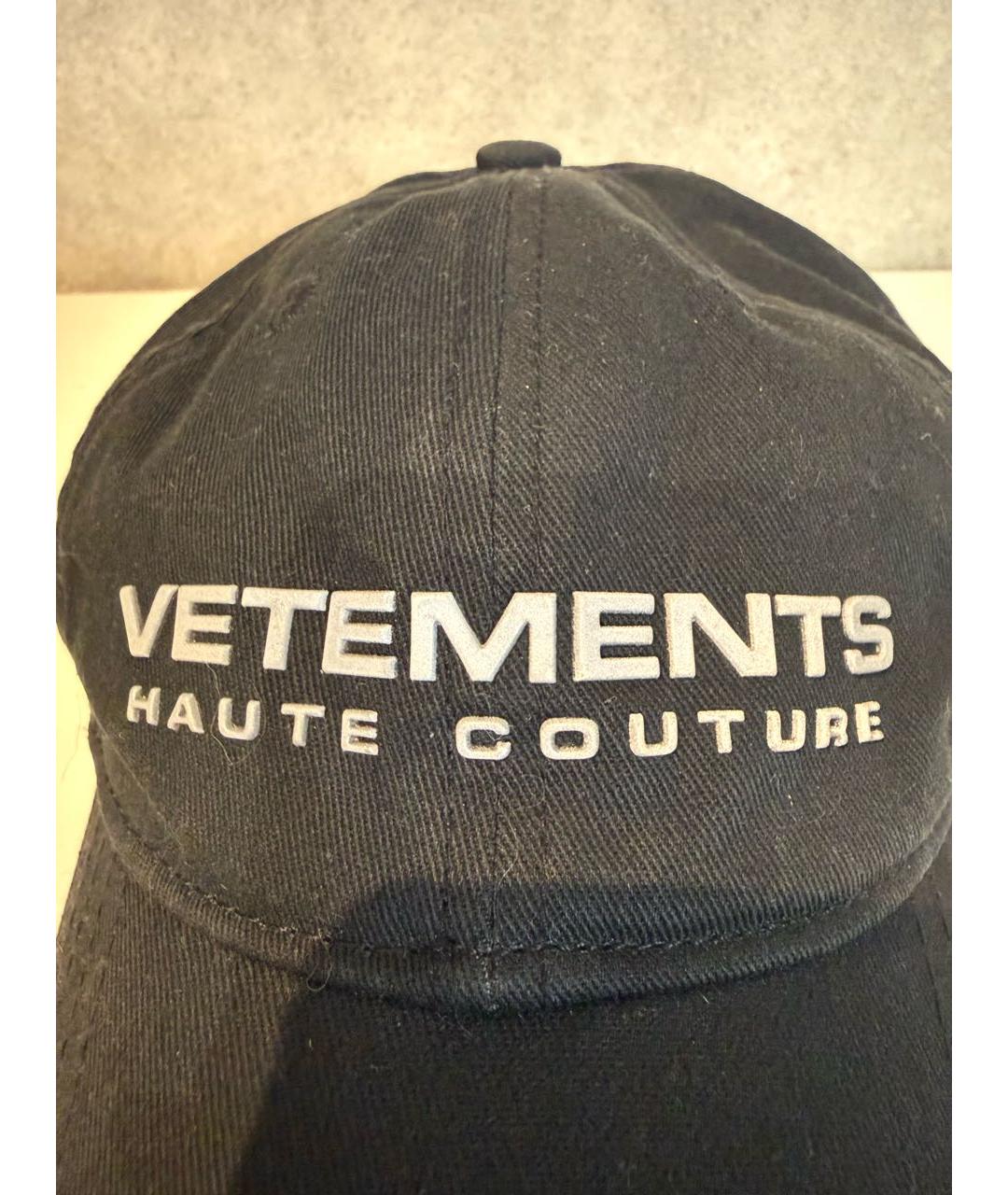 VETEMENTS Черная хлопковая кепка, фото 4
