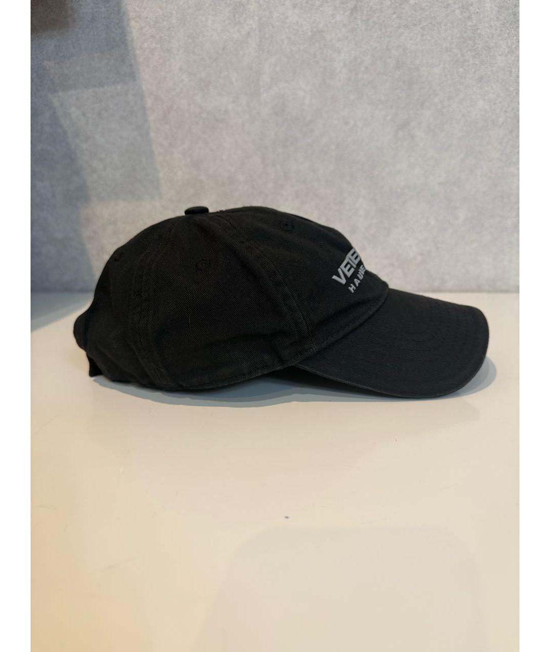 VETEMENTS Черная хлопковая кепка, фото 2