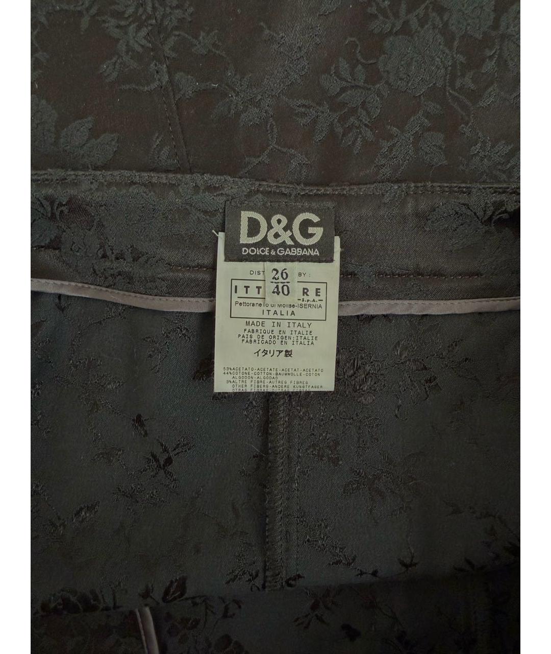 DOLCE&GABBANA Черная хлопковая юбка мини, фото 3