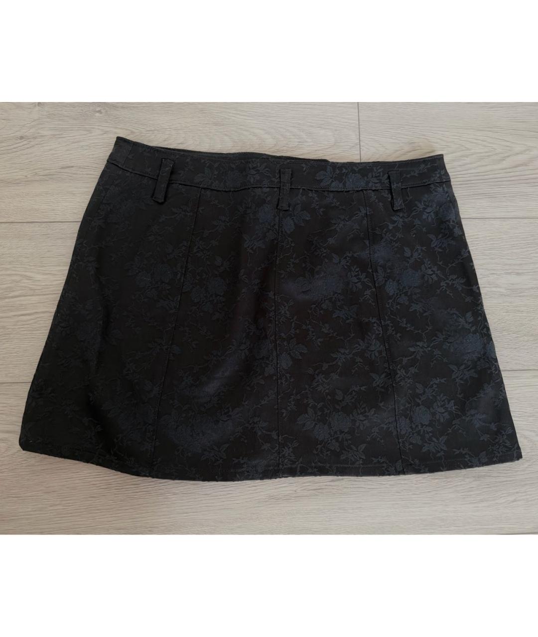 DOLCE&GABBANA Черная хлопковая юбка мини, фото 2