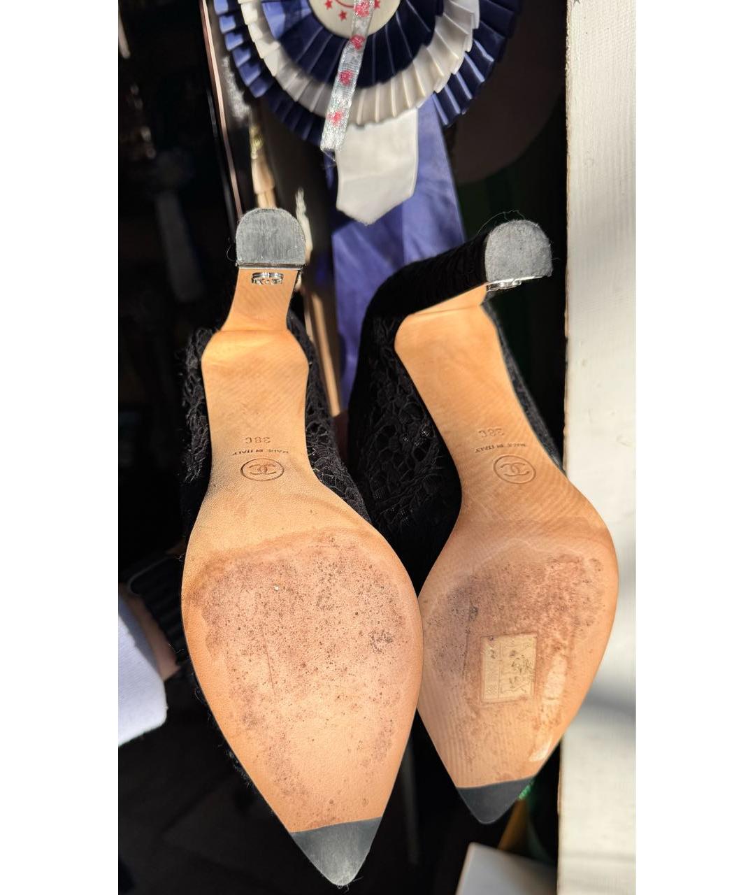 CHANEL Черные текстильные ботильоны, фото 7