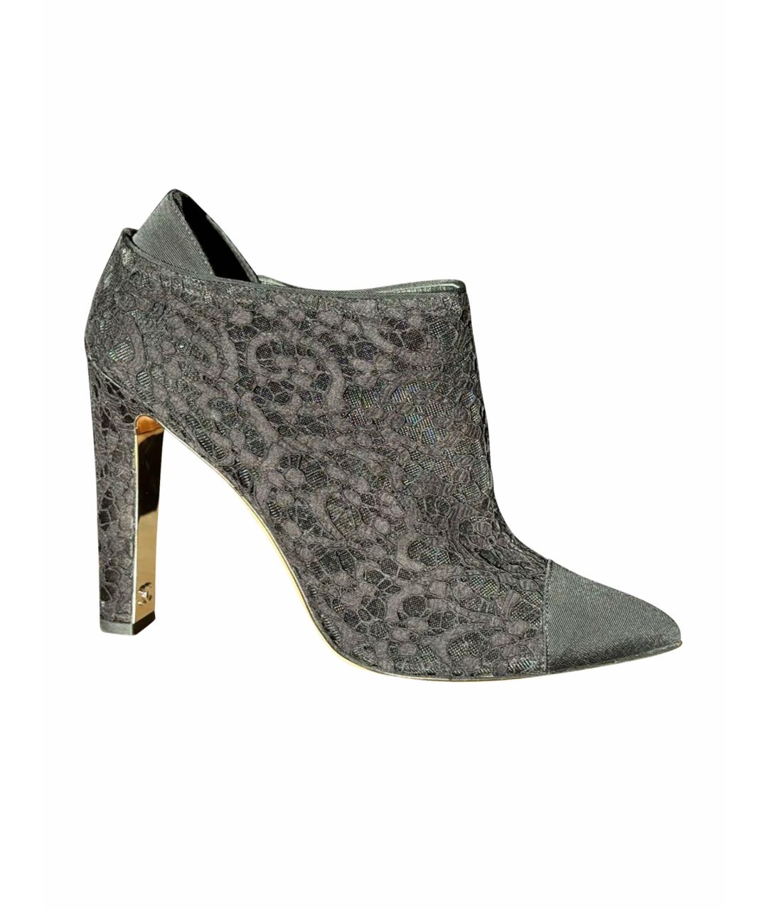 CHANEL Черные текстильные ботильоны, фото 1